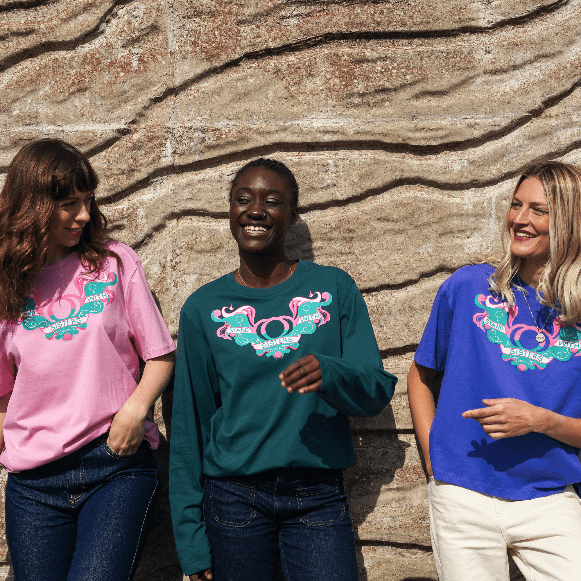 Stand With Sisters Green Long Sleeve T-Shirt T-shirts Black & Beech