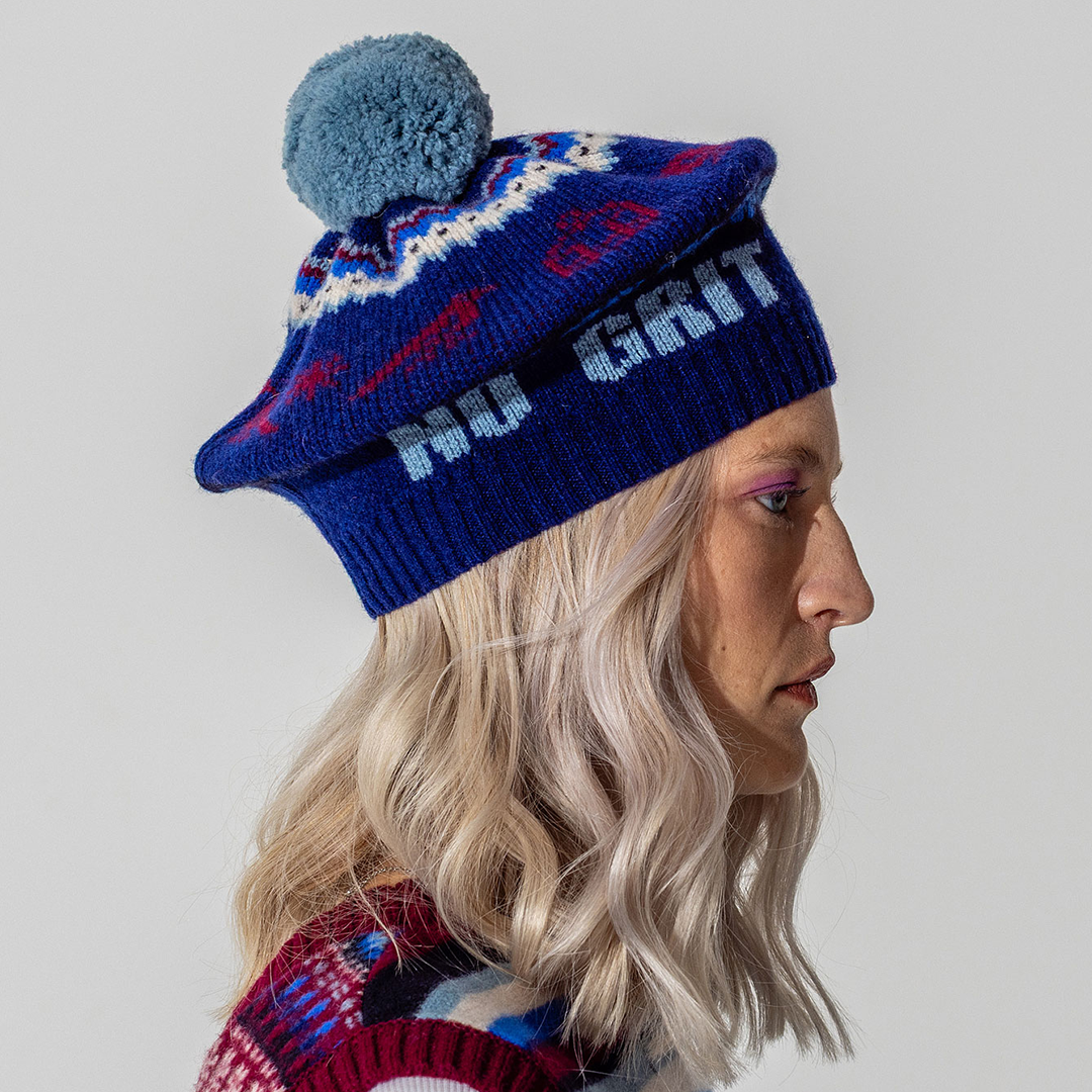 Fairisle Beret Tam in Klein & Claret