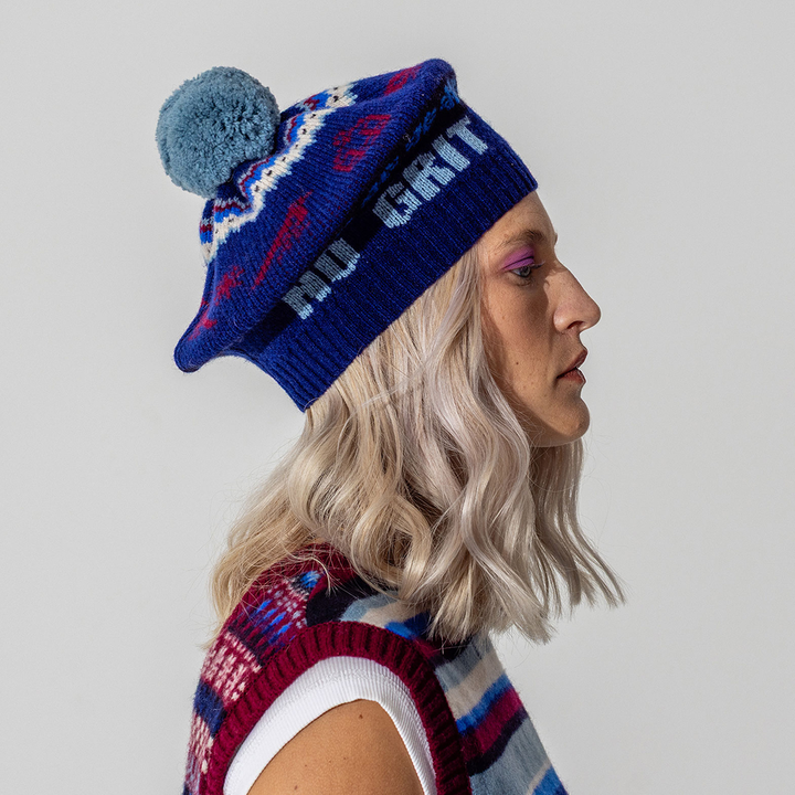 Fairisle Beret Tam in Klein & Claret
