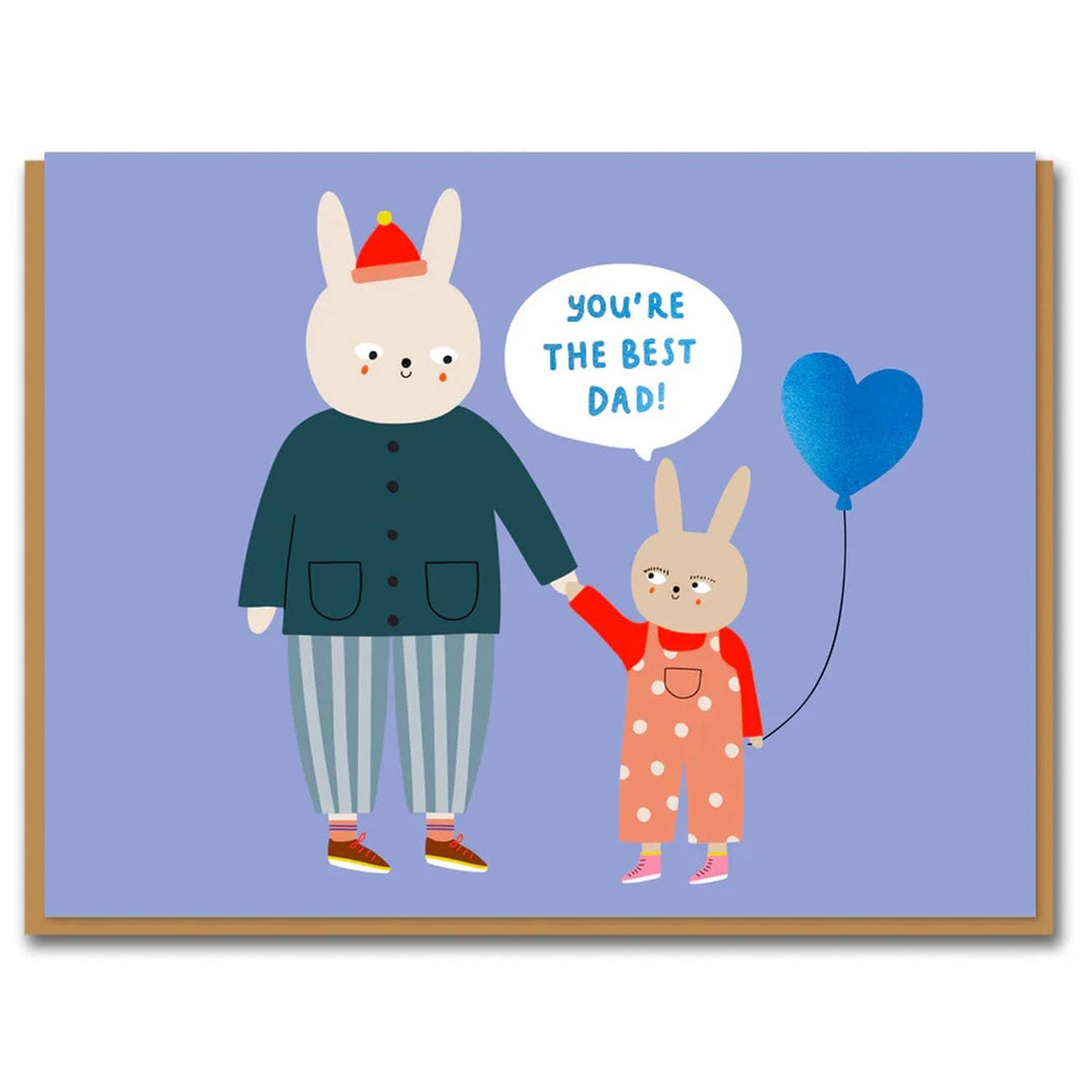 The Best Bunny Dad Card Greeting & Note Cards Black & Beech