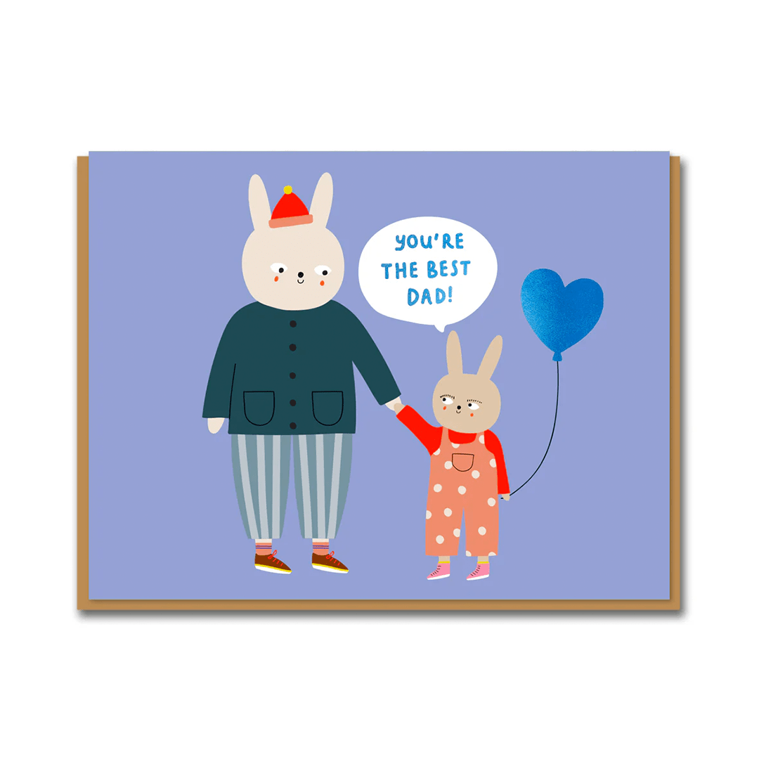 The Best Bunny Dad Greeting Card Greeting & Note Cards Black & Beech
