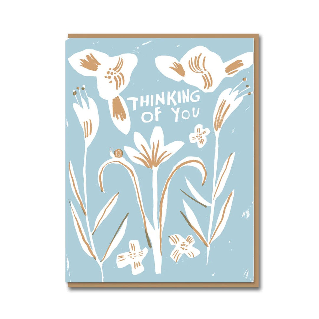 Thinking of You Lillies Greeting Card Greeting & Note Cards Black & Beech