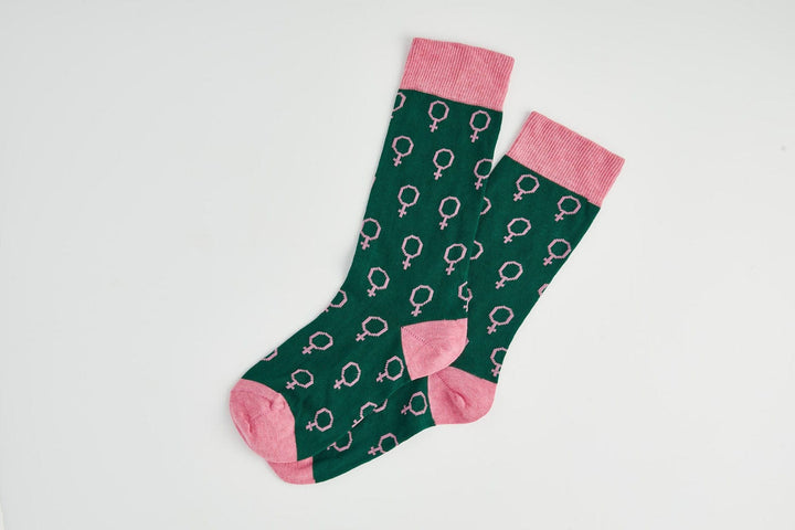 VENUS motif feminist socks Black & Beech