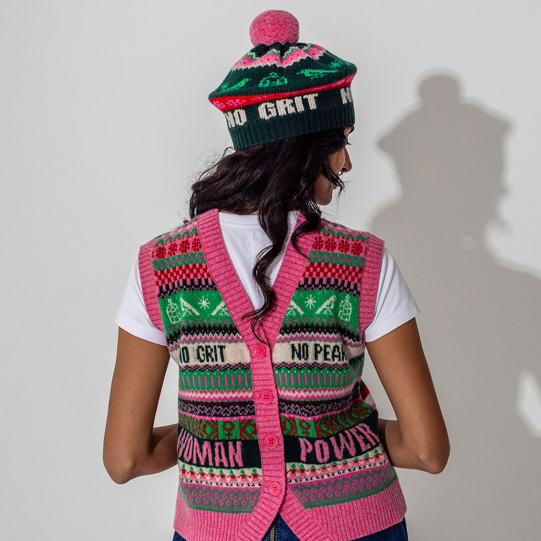 Fairisle Beret Tam in Bubblegum
