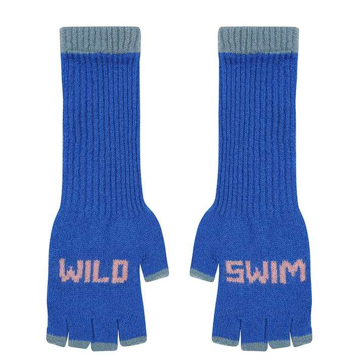 Wild Swim Fingerless Gloves in Klien Gloves & Mittens Black & Beech