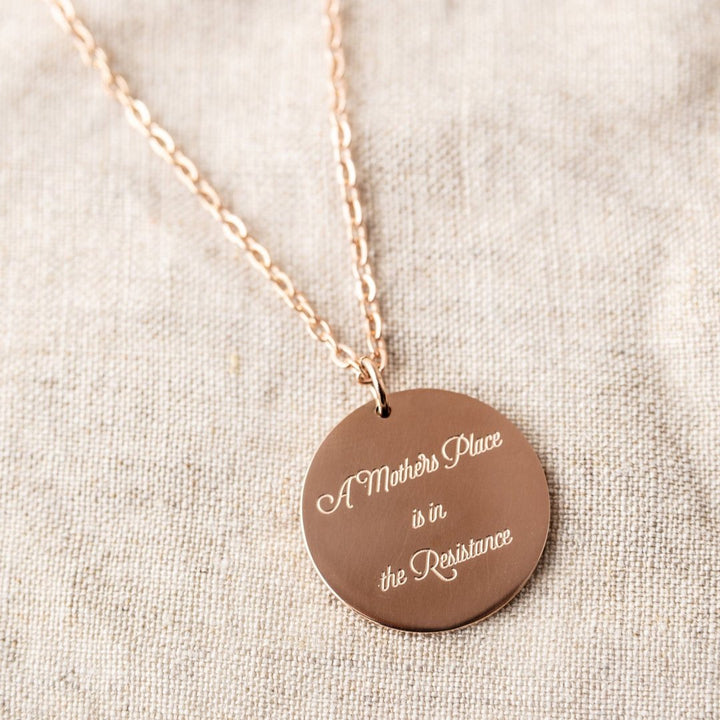 A Mother's Place is in the Resistance Necklace Black & Beech