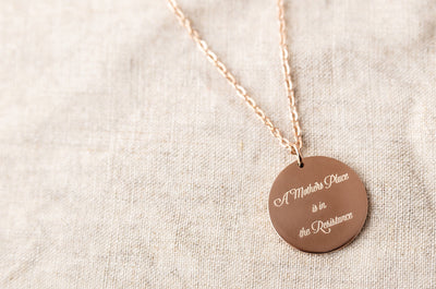 A Mother's Place is in the Resistance Necklace Black & Beech