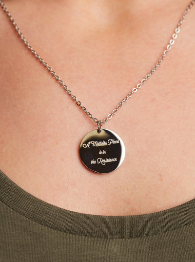 A Mother's Place is in the Resistance Necklace Necklaces Black & Beech