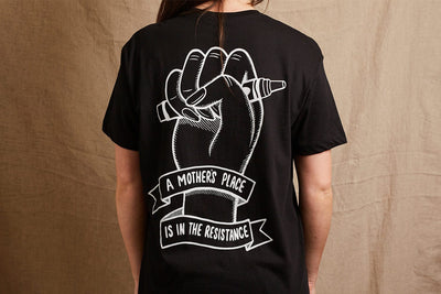 A Mothers Place is in the Resistance Black Tee Black & Beech