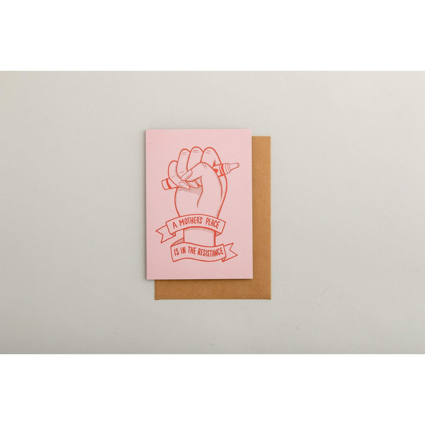 A Mothers Place is In the Resistance Greeting Card Black & Beech