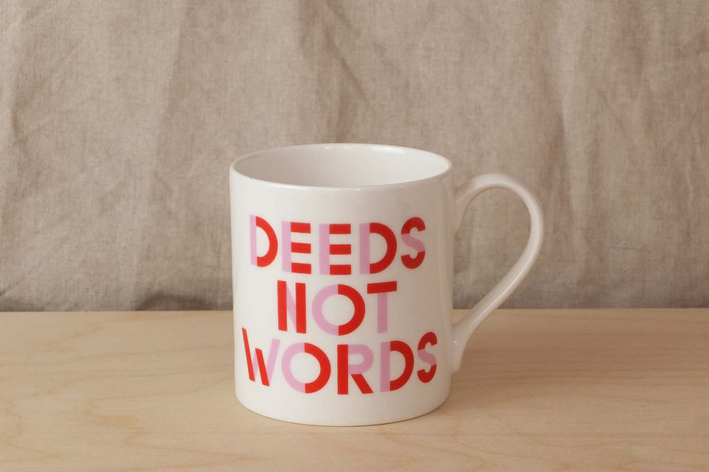 Deeds Not Words Mug Black & Beech