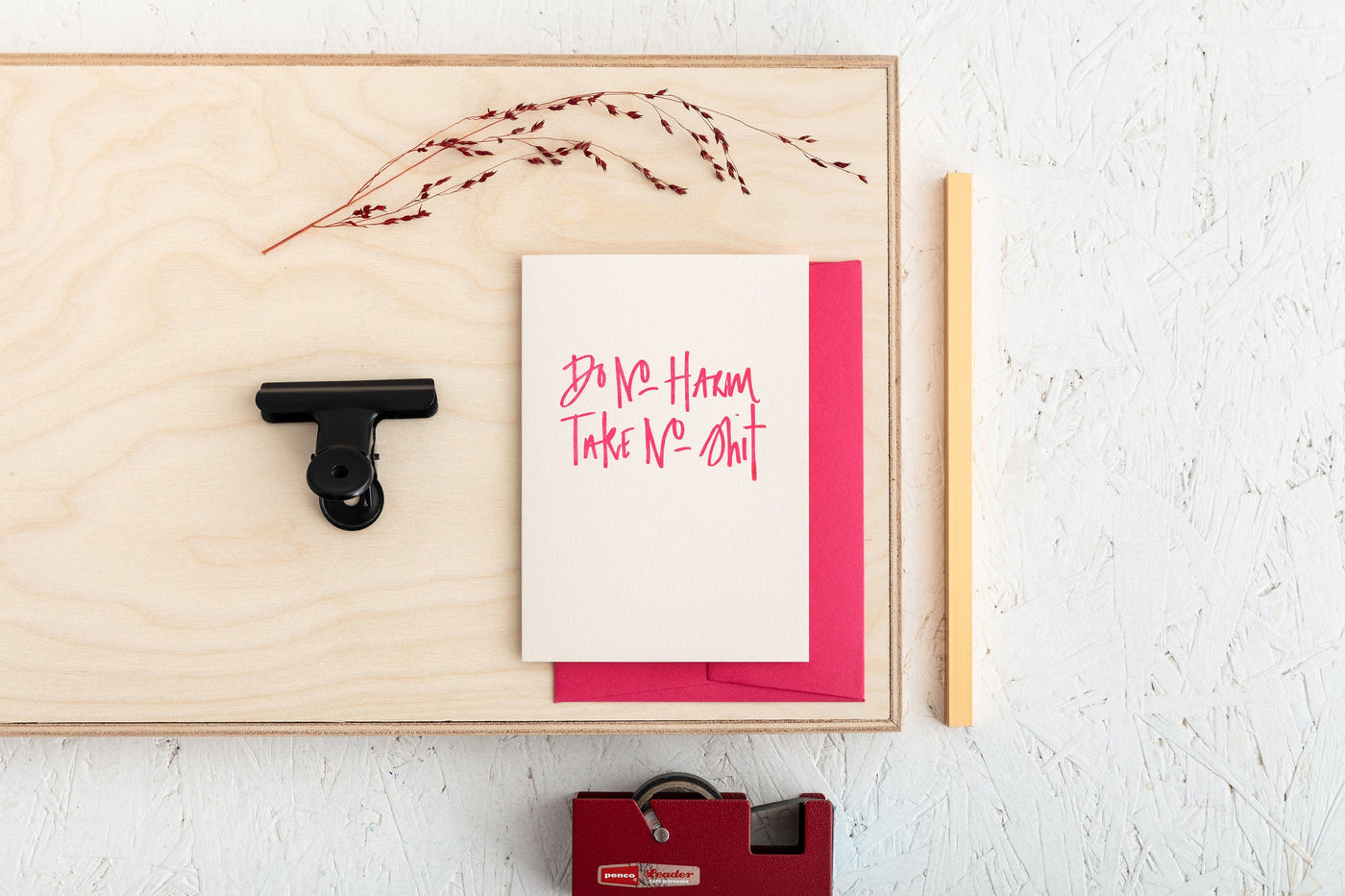 Do No Harm Hand Letterpressed Feminist Greeting Card Black & Beech