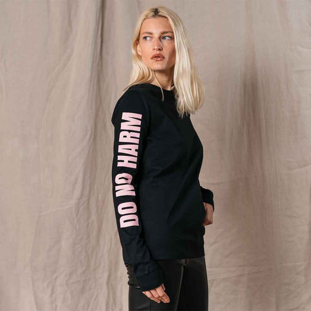 Do No Harm Take No Shit Long Sleeve T-shirt in Black - Black & BeechBlack