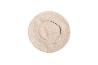 Ecru Wool Beret Black & Beech