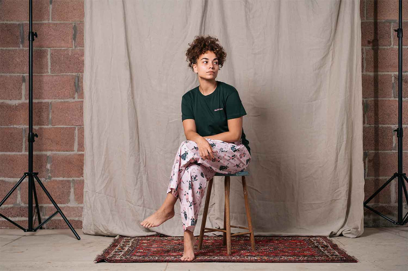 Feminist Icon Pyjama Bottoms Black & Beech