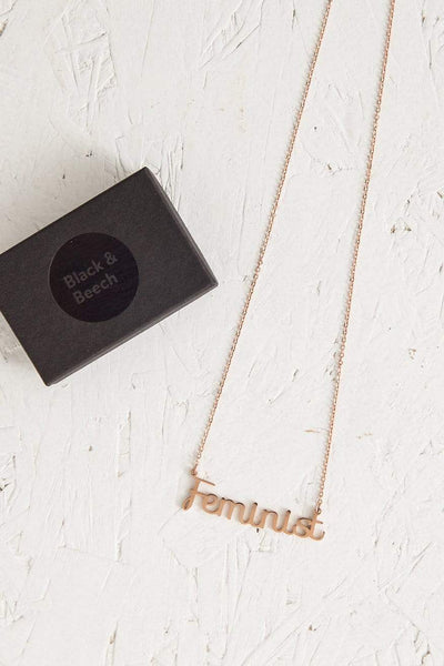 Feminist Necklace Black & Beech