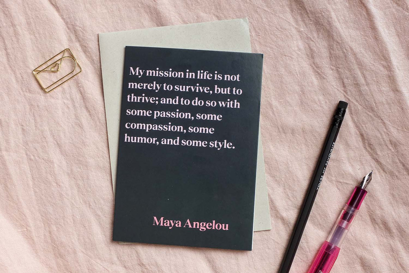 Maya Angelou Quote Greeting Card Greeting & Note Cards Black & Beech
