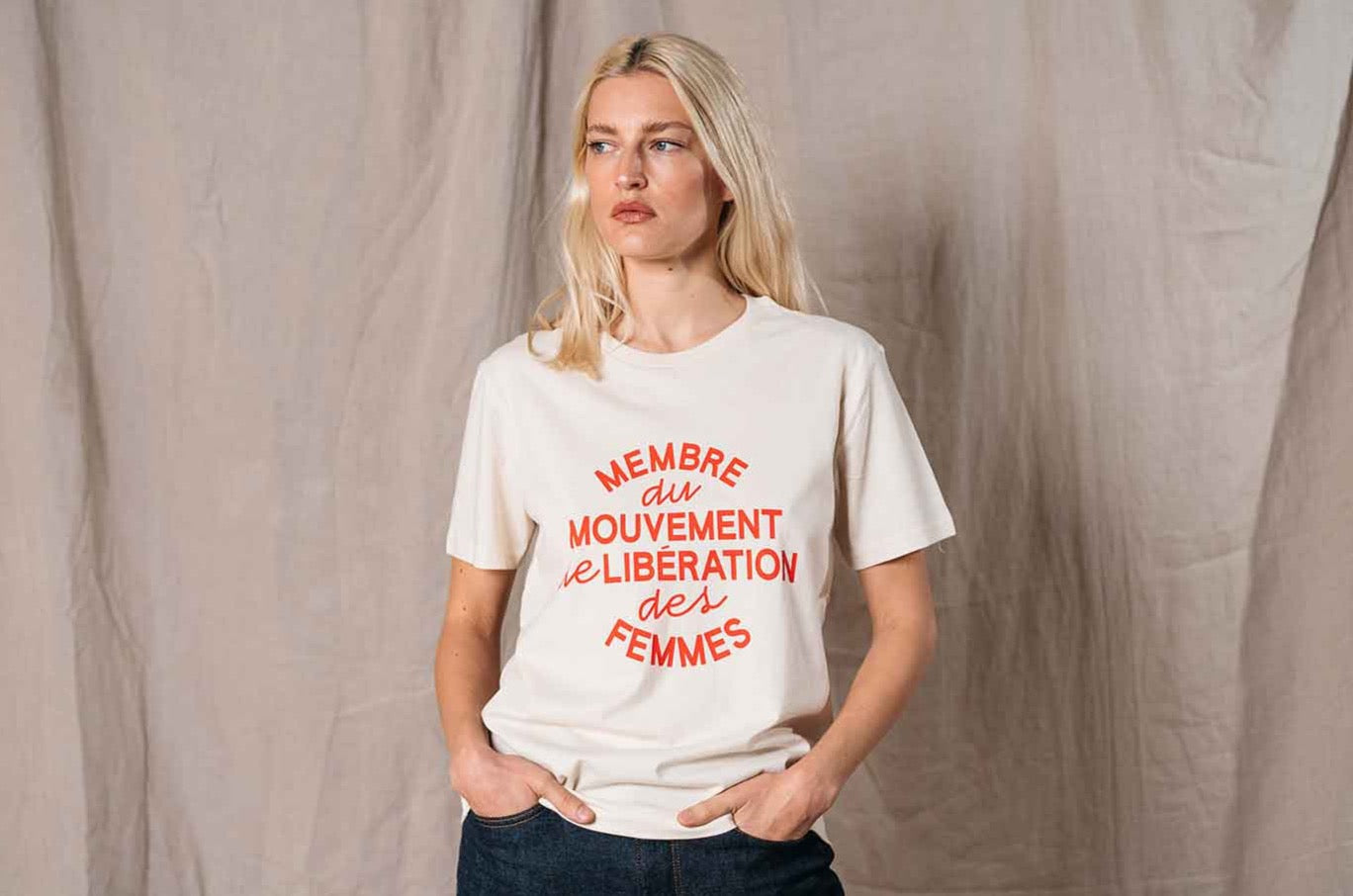 'Membre du mouvement de libération des femmes' raw cotton t-shirt Black & Beech