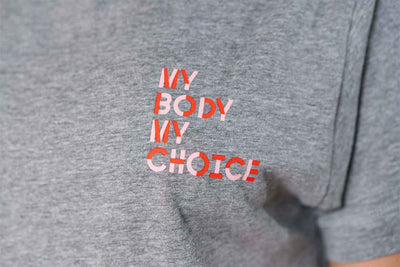 My Body My Choice Grey Melange T Shirt Black & Beech