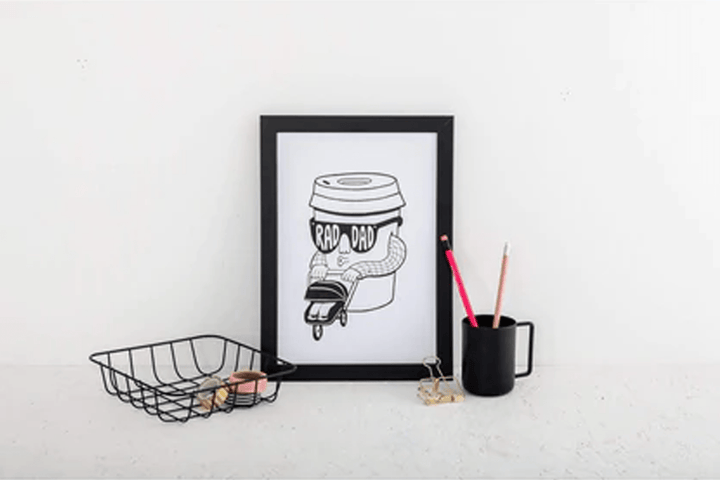 RAD DAD A4 Print Black & Beech