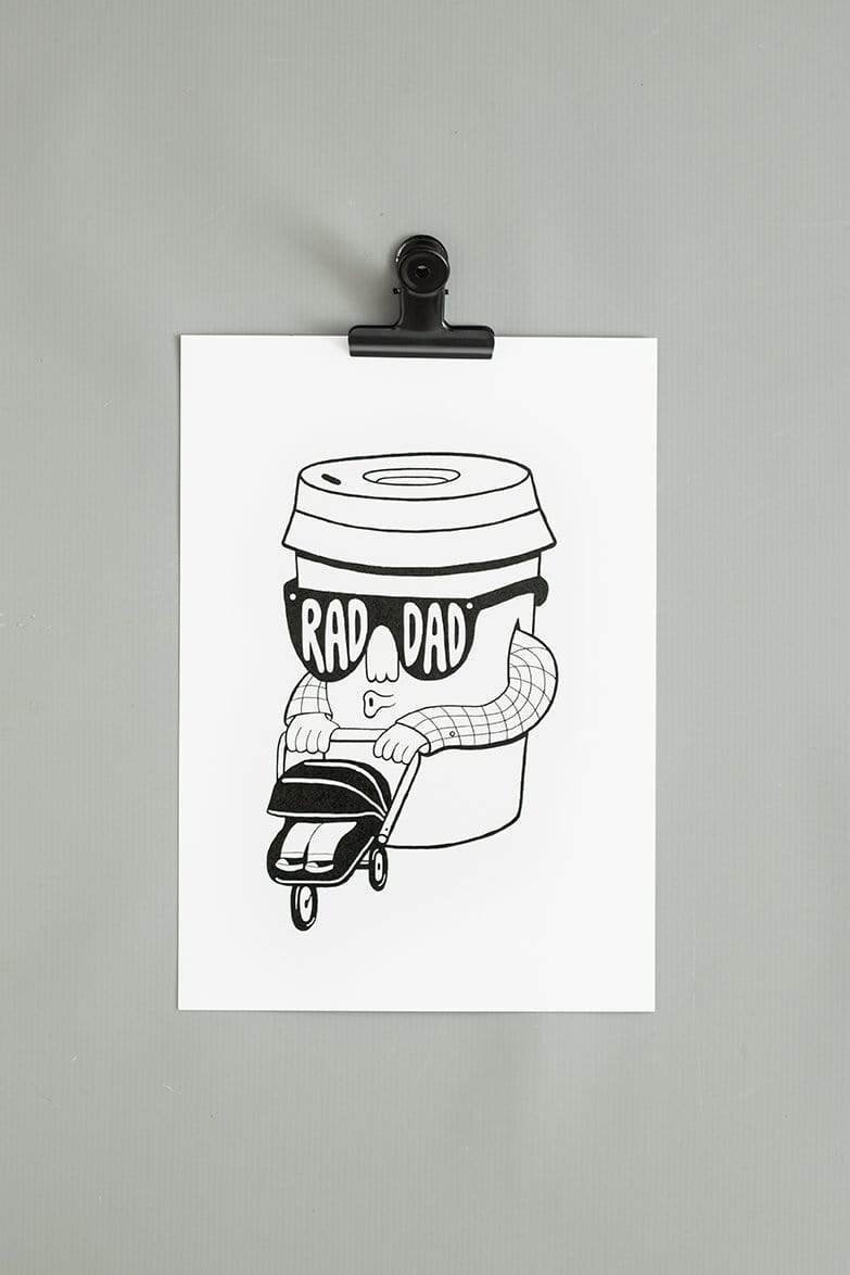 RAD DAD A4 Print Black & Beech
