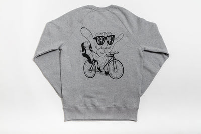 RAD DAD Cycles Sweatshirt &ndash; Grey Marl Black & Beech