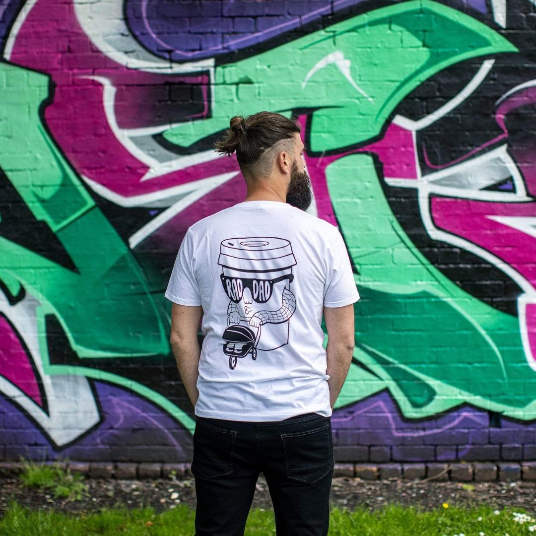 RAD DAD T-Shirt &ndash; White Black & Beech