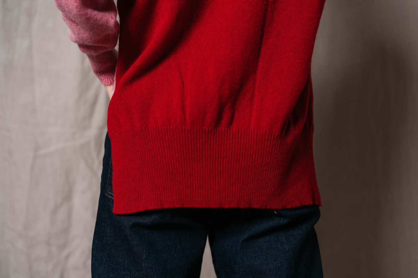 Sororité Merino Lambswool Jumper in Rouge & French Rose Black & Beech